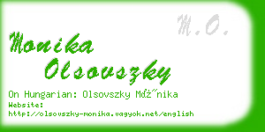 monika olsovszky business card